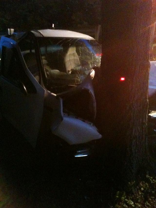 Driver escapes serious injury.